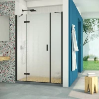 Дверь в душевую нишу Vegas-Glass AFP-F Retta 150 черный матовый