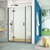 Дверь в душевую нишу Vegas-Glass AFP-F Retta 150 черный матовый