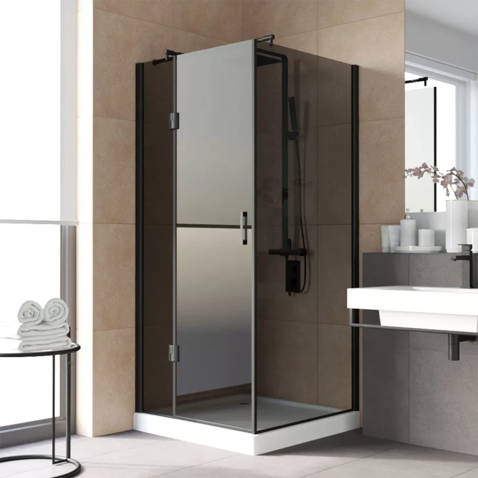 Душевой уголок Vegas-Glass AFP-Fis LUX 110x90 черный матовый