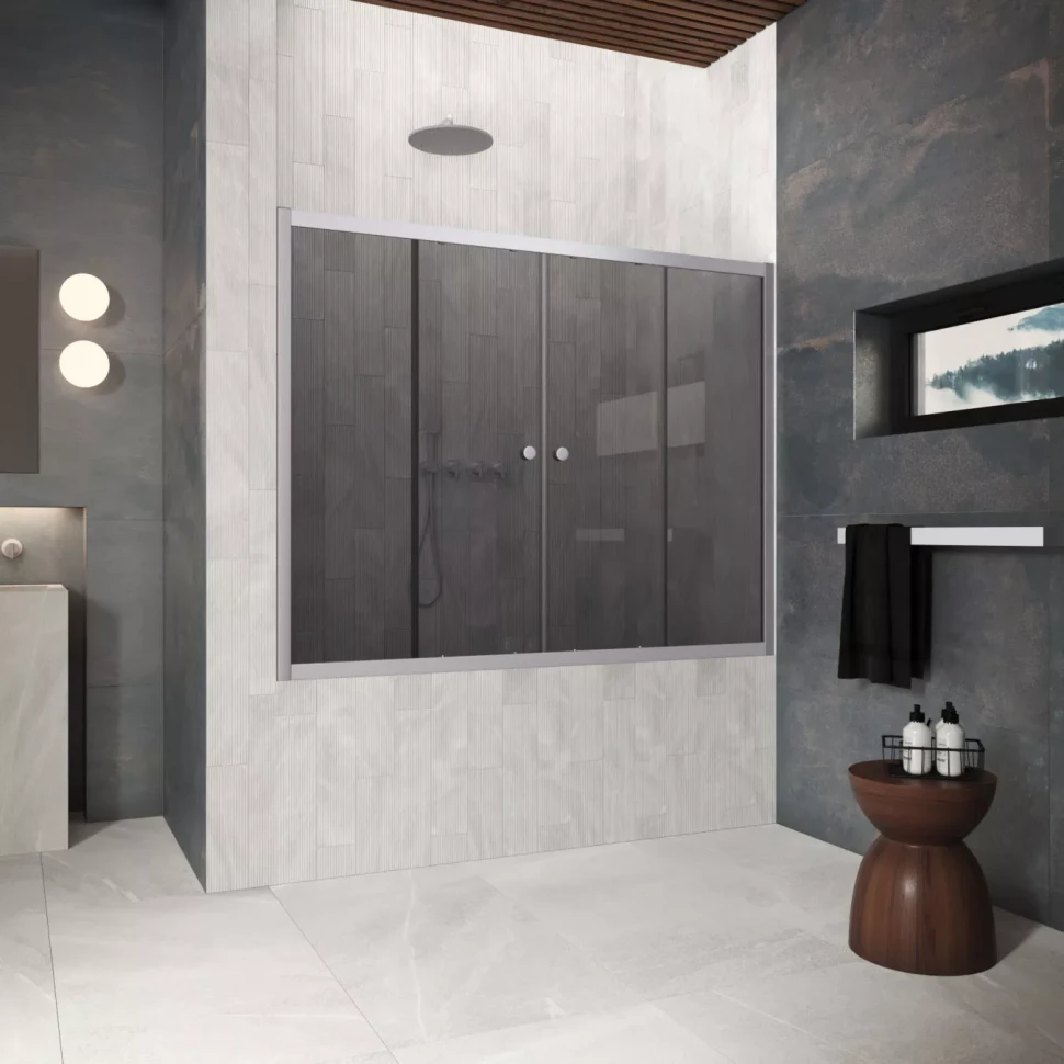 Шторки на ванну Z2V Protec 180 матовый хром