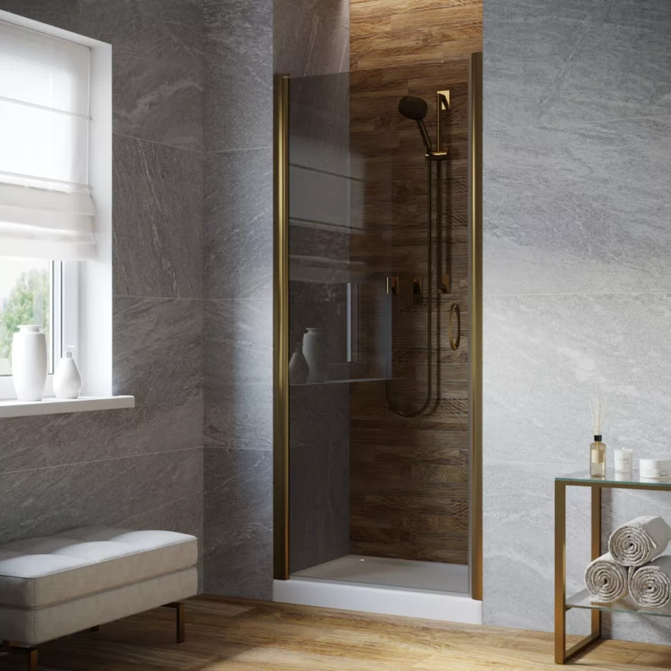 Дверь в душевую нишу Vegas-Glass EP LUX 85 бронза