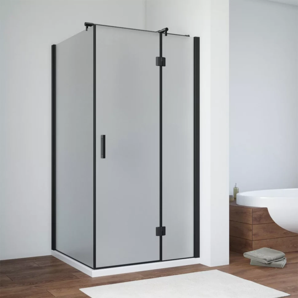 Душевой уголок Vegas-Glass AFP-Fis NOVO 80x120 черный матовый