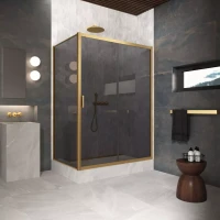 Угловые душевые ограждения ZP+ZPV Protec 145x70 золото матовое