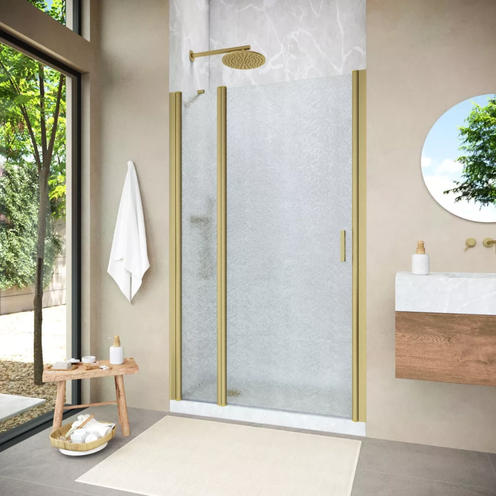 Душевая дверь Vegas-Glass EP-F-1 NOVO 115 h200 золото матовое