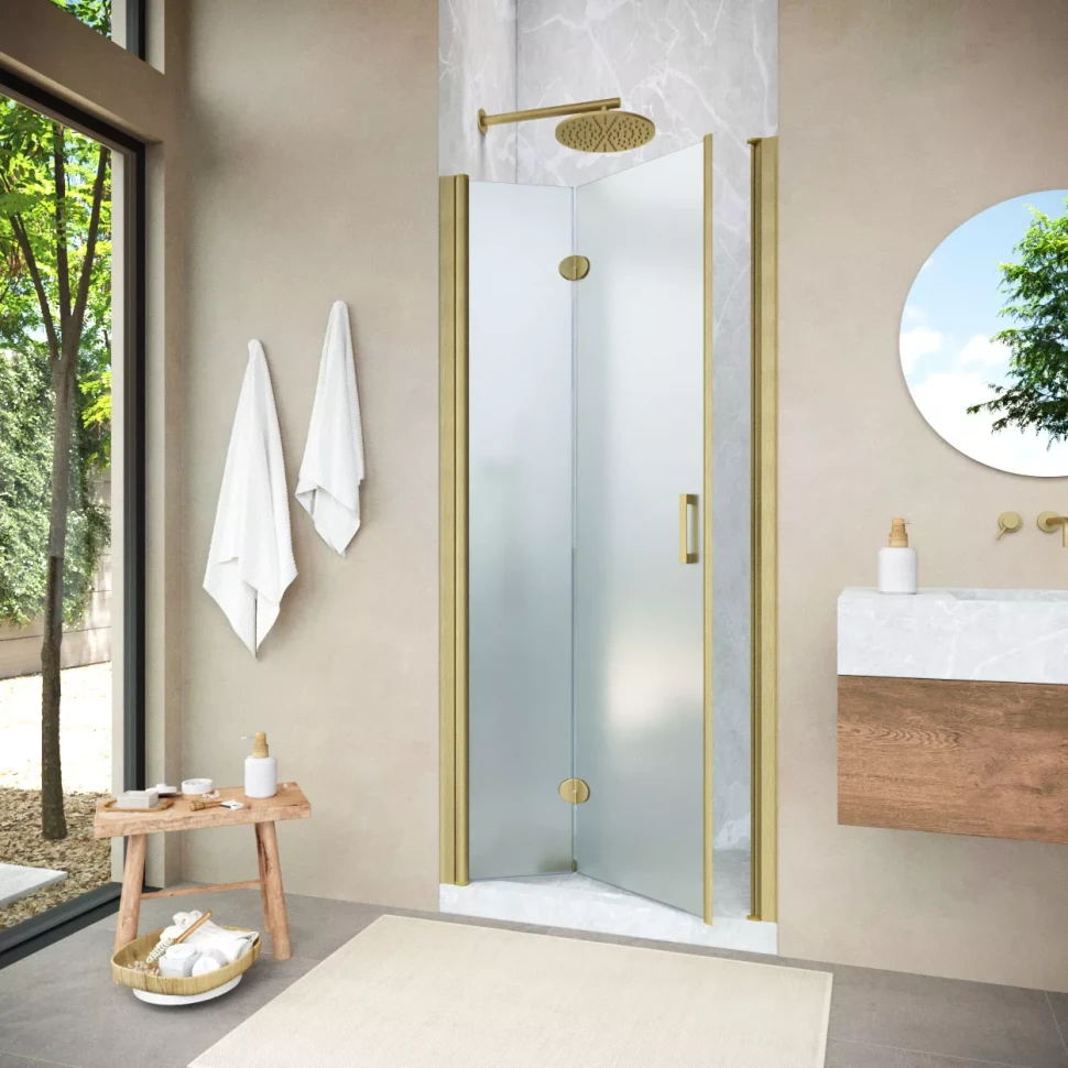 Душевая дверь в нишу Vegas-Glass GPS NOVO 85 h189 золото матовое