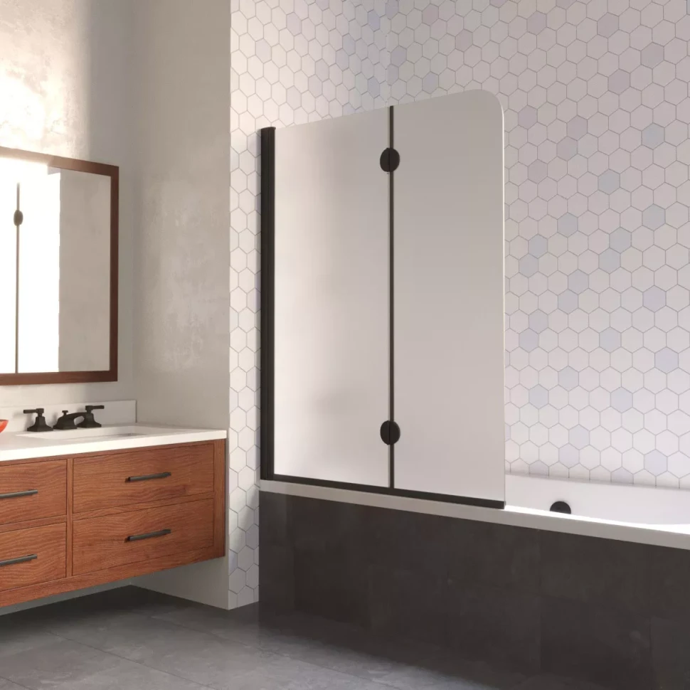 Шторки на ванну E2V LUX 120 черный матовый