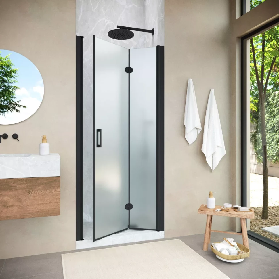 Душевая дверь в нишу Vegas-Glass GPS NOVO 85 h189 черный матовый