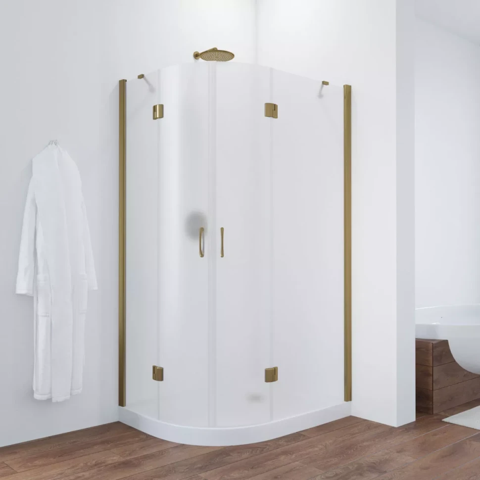 Угловые душевые ограждения с распашными дверями AFS-F NOVO 100x90 бронза