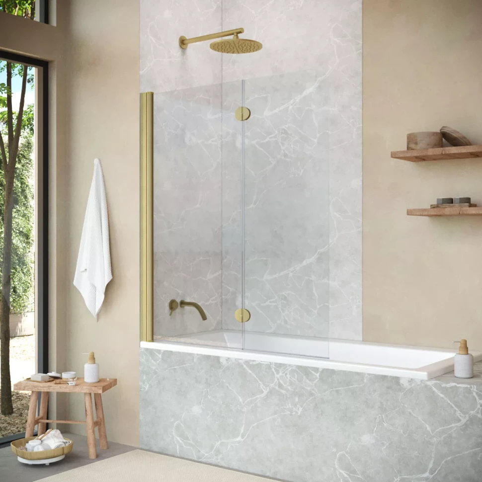 Шторки на ванну Vegas-Glass E2V NOVO 120 золото матовое