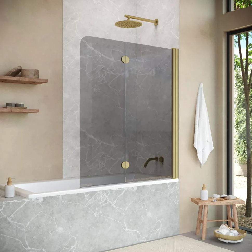 Шторки на ванну Vegas-Glass E2V NOVO 120 золото матовое