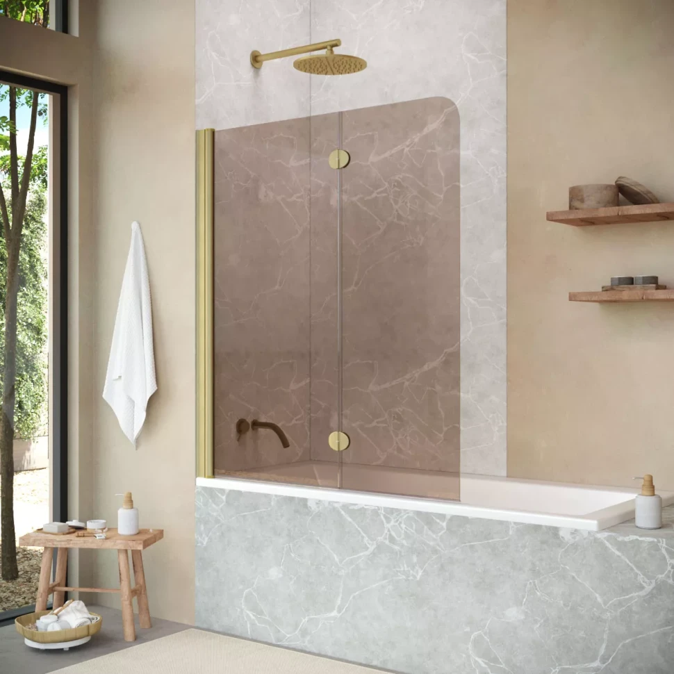 Шторки на ванну Vegas-Glass E2V NOVO 120 золото матовое