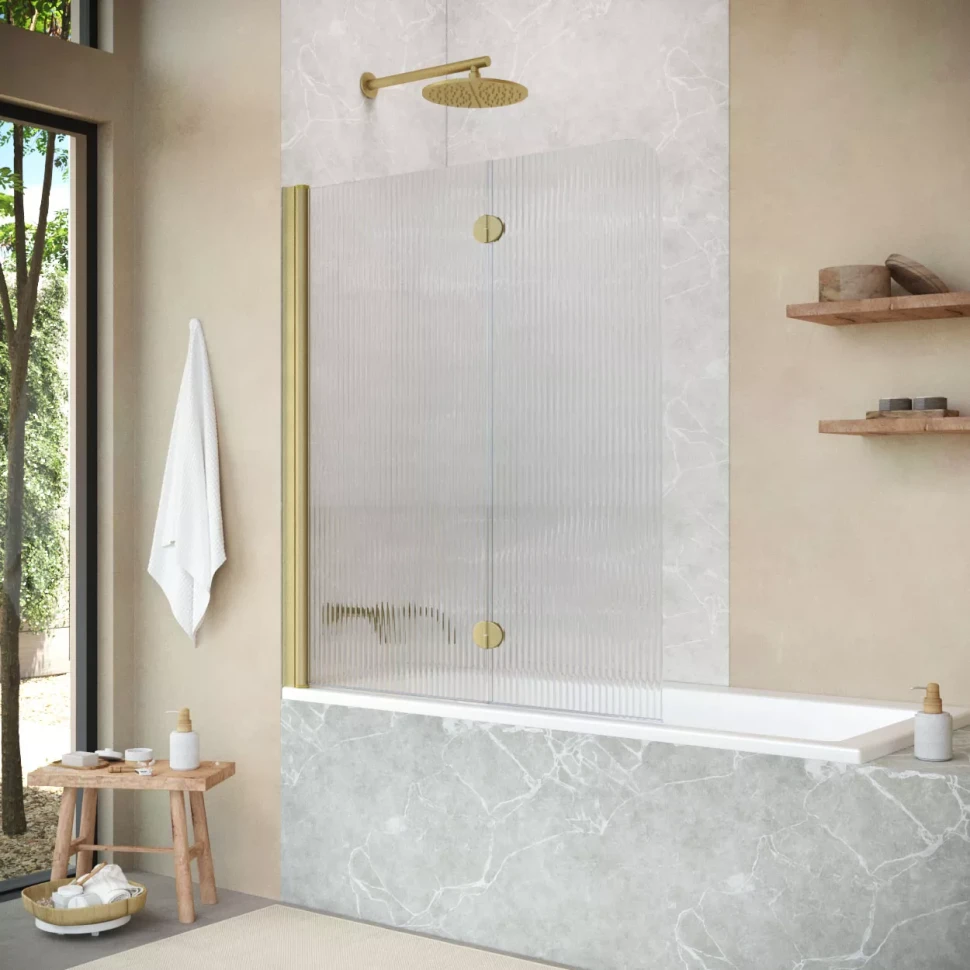 Шторки на ванну Vegas-Glass E2V NOVO 120 золото матовое