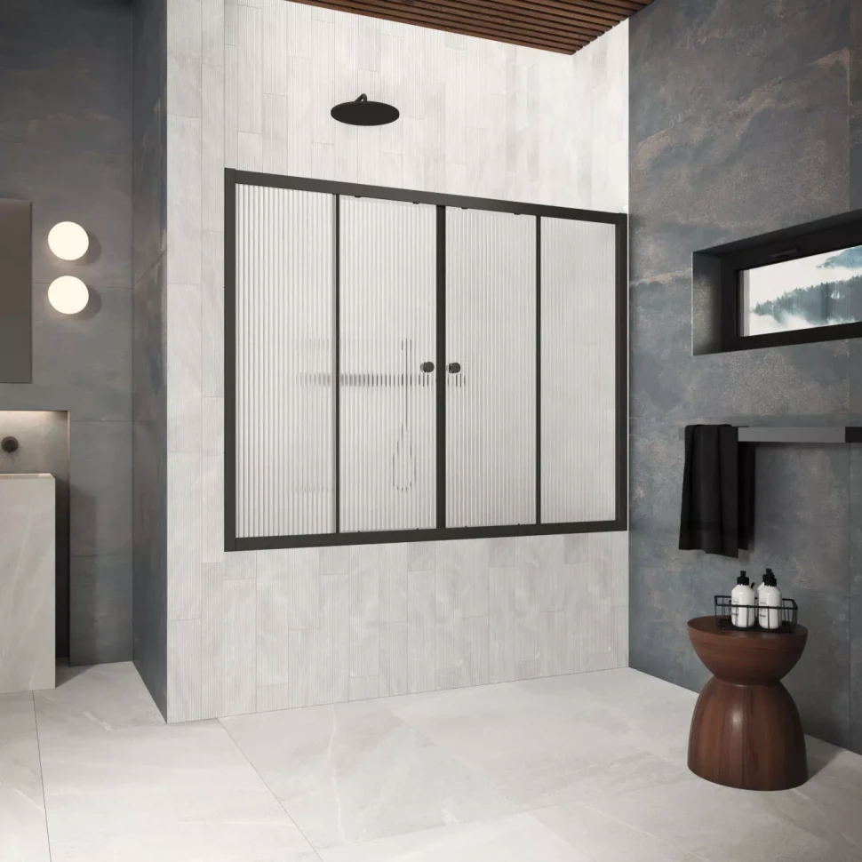 Шторки на ванну Z2V Protec 180 черный матовый